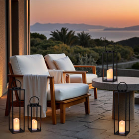 All Fortune lanterns styled for Christmas and fall outdoor decor ideas
