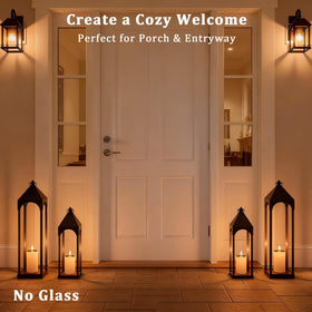 ALL FORTUNE 18in solar outdoor lantern for cozy pathway lighting