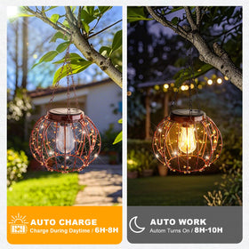 All Fortune solar chandelier dusk sensor activates automatically at sunset.