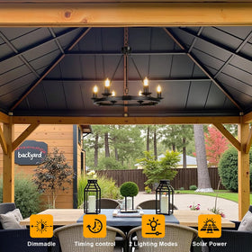 ALL FORTUNE solar gazebo lights waterproof for durable outdoor use