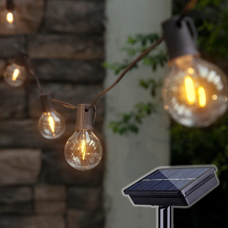 All Fortune solar panel with string light bulbs for easy setup