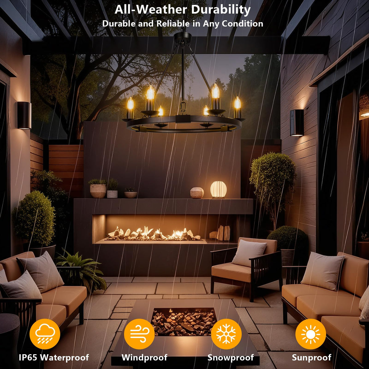 ALL FORTUNE solar porch decor light enhances outdoor evenings