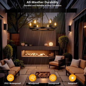 ALL FORTUNE solar porch decor light enhances outdoor evenings
