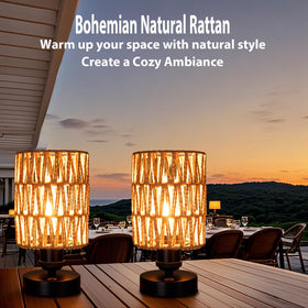 All Fortune beige finish lamp adds warm bedside illumination