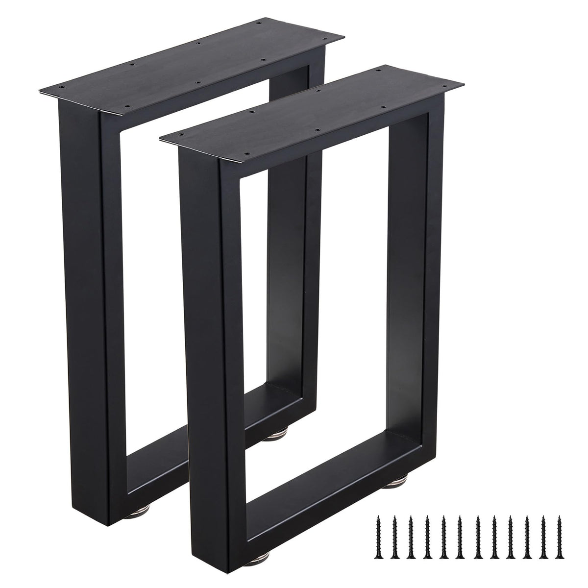 ALLCOS bench legs, 16-inch metal legs with anti-slip pads for stability.