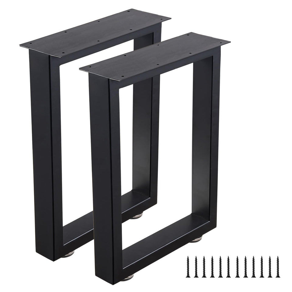 ALLCOS bench legs, 16-inch metal legs with anti-slip pads for stability.