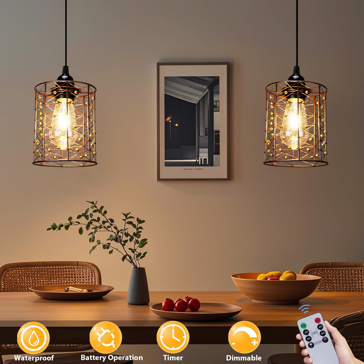 ALL FORTUNE gold bead pendant shade adds vintage charm for cozy gazebo evenings.