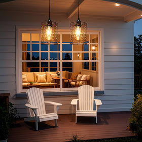 ALL FORTUNE weather-friendly outdoor lighting adds ambience to patios and pergolas.