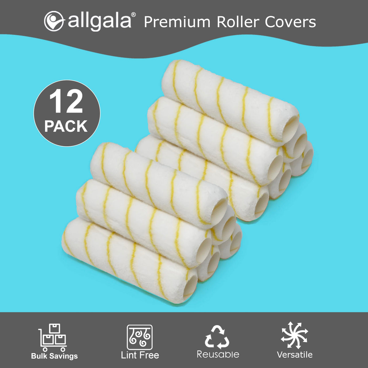 Allgala 1/2 inch nap covers reduce splatter on walls.
