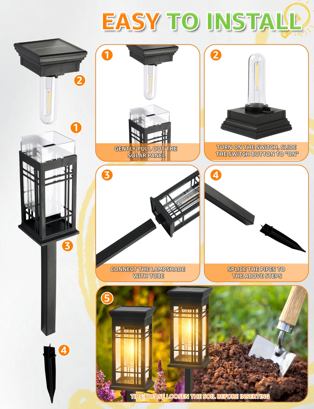 ALLIVING auto-on/off solar lights simplify nighttime use for walkways, gardens, and driveways