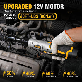 ALLOY POWER extended-head ratchet in tight spaces enables easy bolt removal