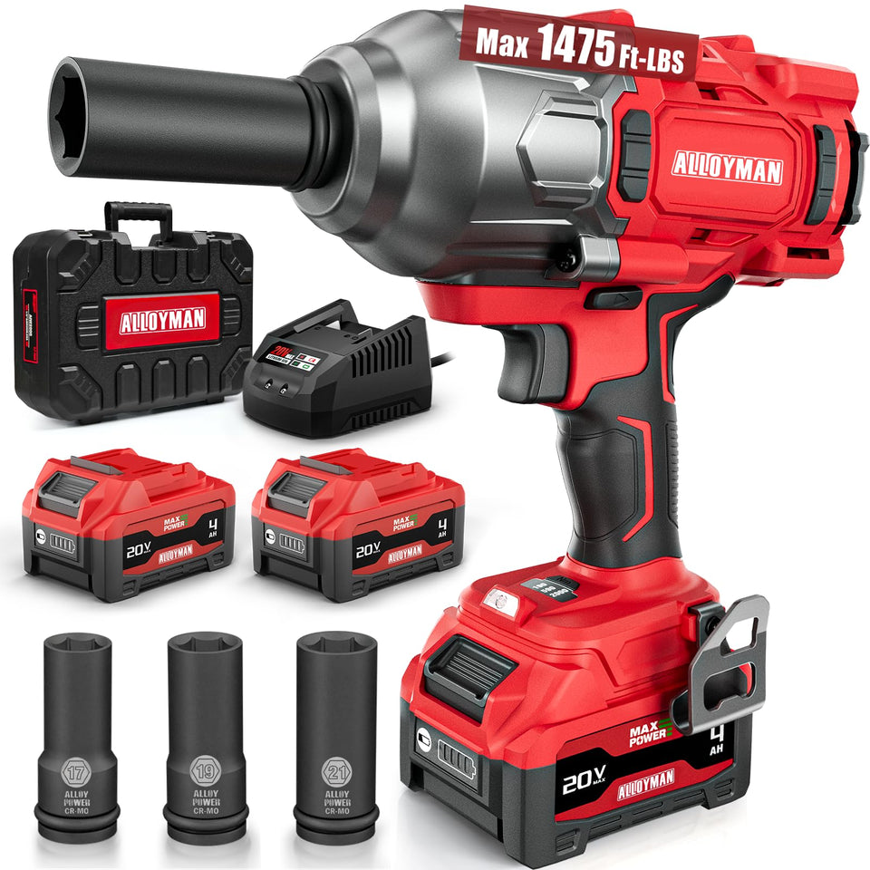 Alloyman cordless impact wrench with 2000Nm torque for heavy-duty bolt removal