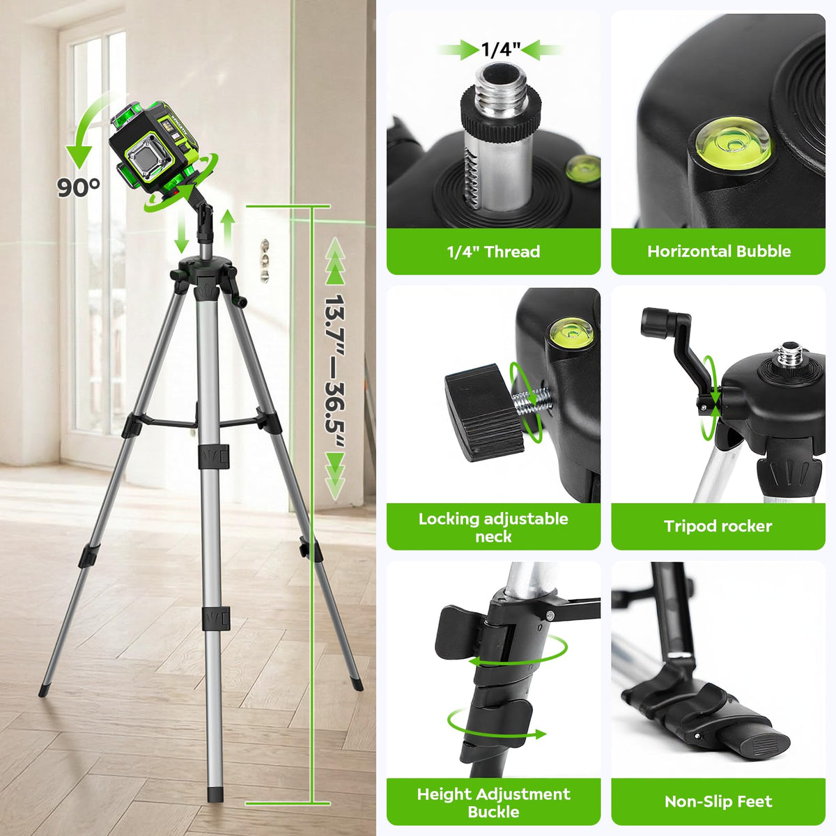 Dual battery pack for Alloyman laser level enables long work sessions