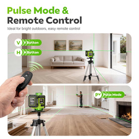 Bright green laser from Alloyman level improves visibility in rooms