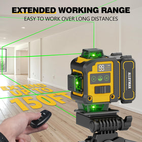 Alloyman laser level two Li-ion batteries for extended work sessions