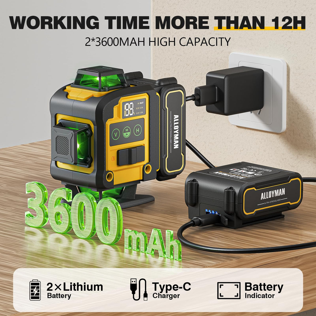Alloyman laser level remote control for convenient adjustments