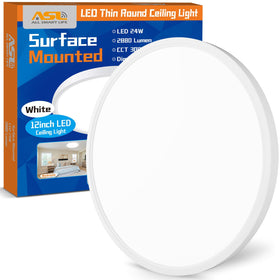 Allsmartlife LED flush-mount ceiling light close-up showing a sleek, even glow.