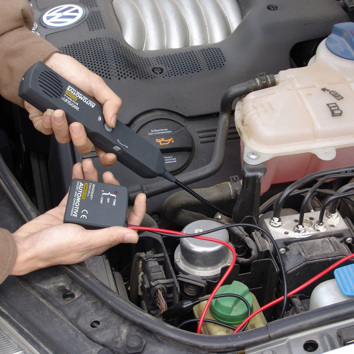 allsun EM415Pro continuity test confirms wiring integrity from 6V to 42V DC.