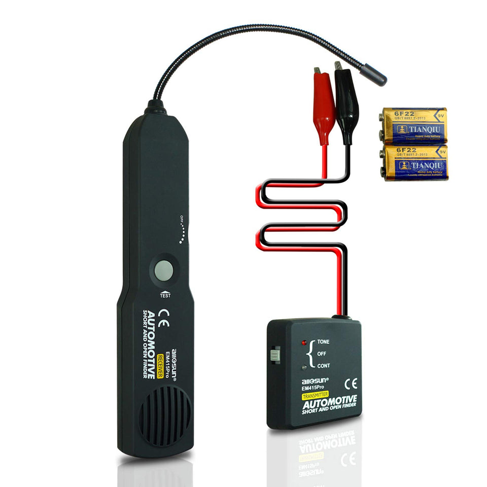 allsun EM415Pro short finder with LED alerts for fast fault locating in vehicles.