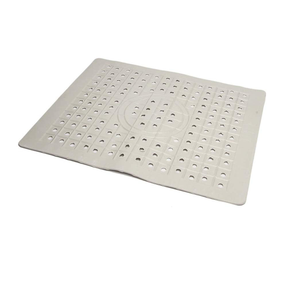 AllTopBargains rubber sink pad cushions items and drains water quickly.