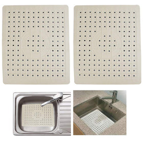AllTopBargains sink mat with drainage holes promotes quick drying.