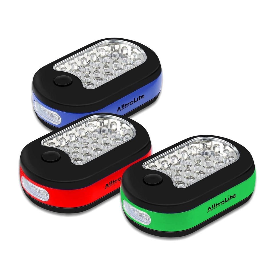 AlltroLite 3-Pack LED work light front view for portable brightness during repairs