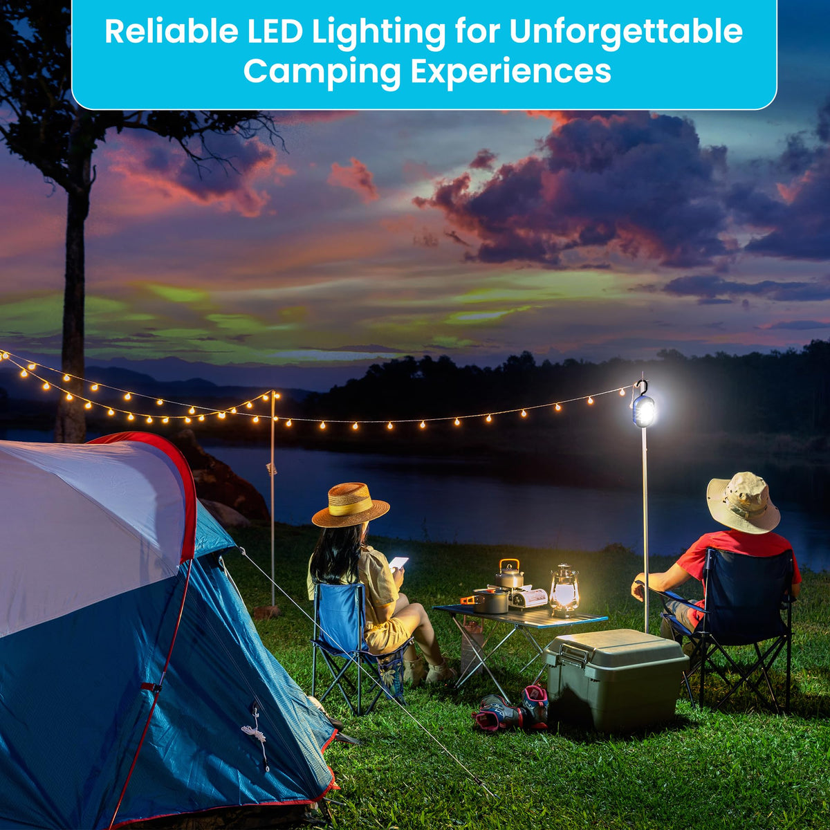 AlltroLite 3-Pack LED work light in action on car hood