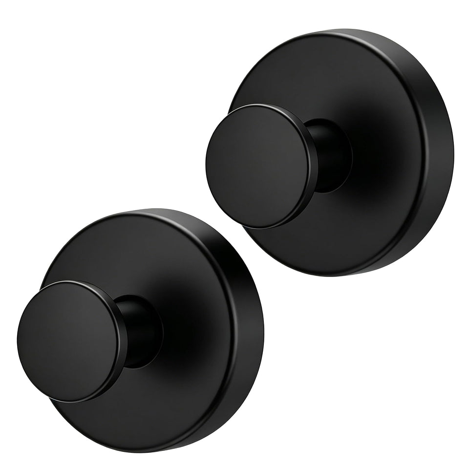 AllVANA suction hook on glass for drill-free towel storage.