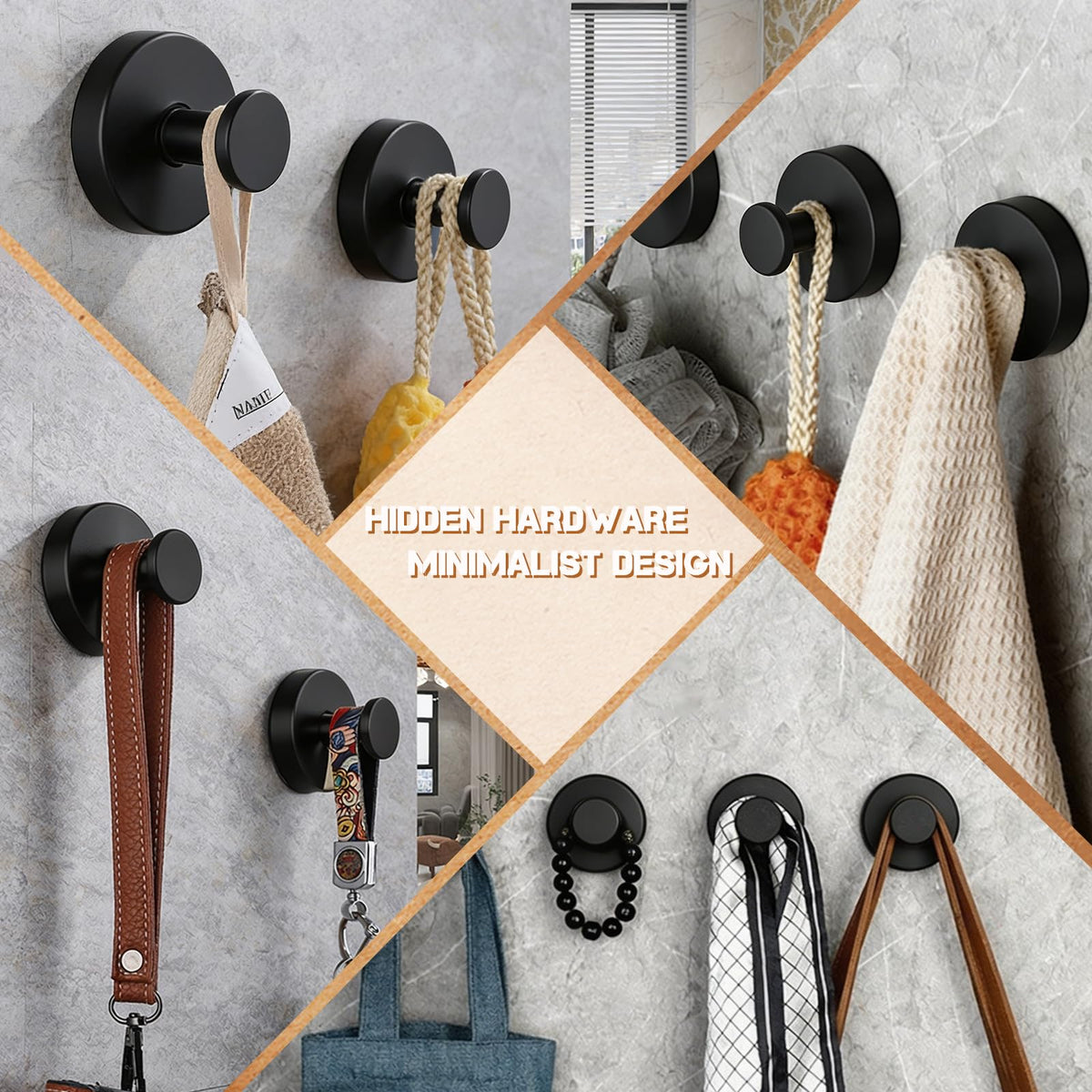AllVANA stainless steel suction hook close-up shows durable design.