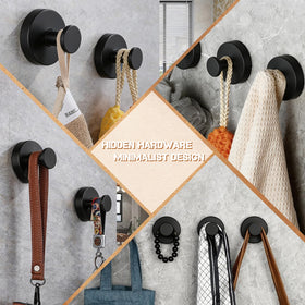 AllVANA stainless steel suction hook close-up shows durable design.