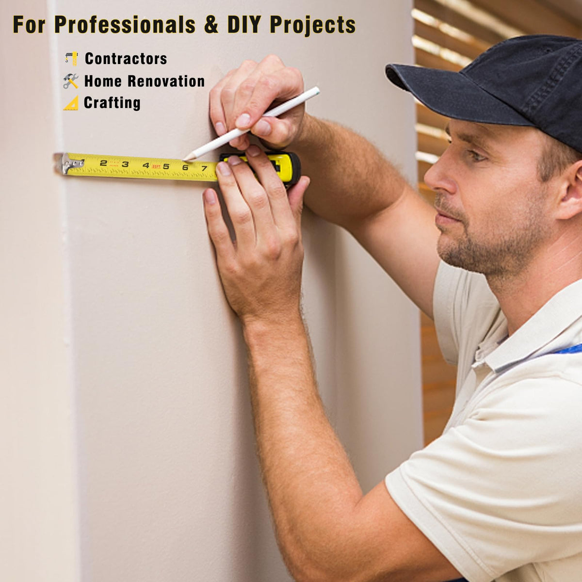 ALLWIN 5-pack 25ft tape measure 3-rivet end ensures durability over time.