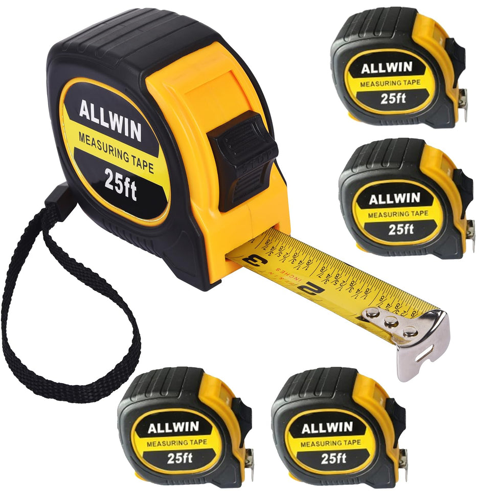 ALLWIN 5-pack 25ft tape measure blade for high-visibility, precise on-site measurements.