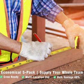 ALLWIN 5-pack 25ft tape measure mylar-coating protects markings from wear.