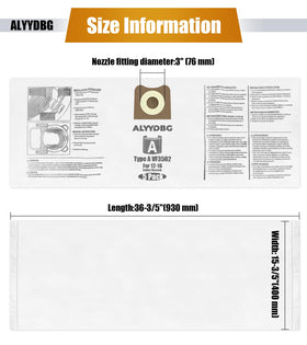 ALYYDBG Dimensions: 930 mm by 400 mm with 3 inch nozzle fitting.