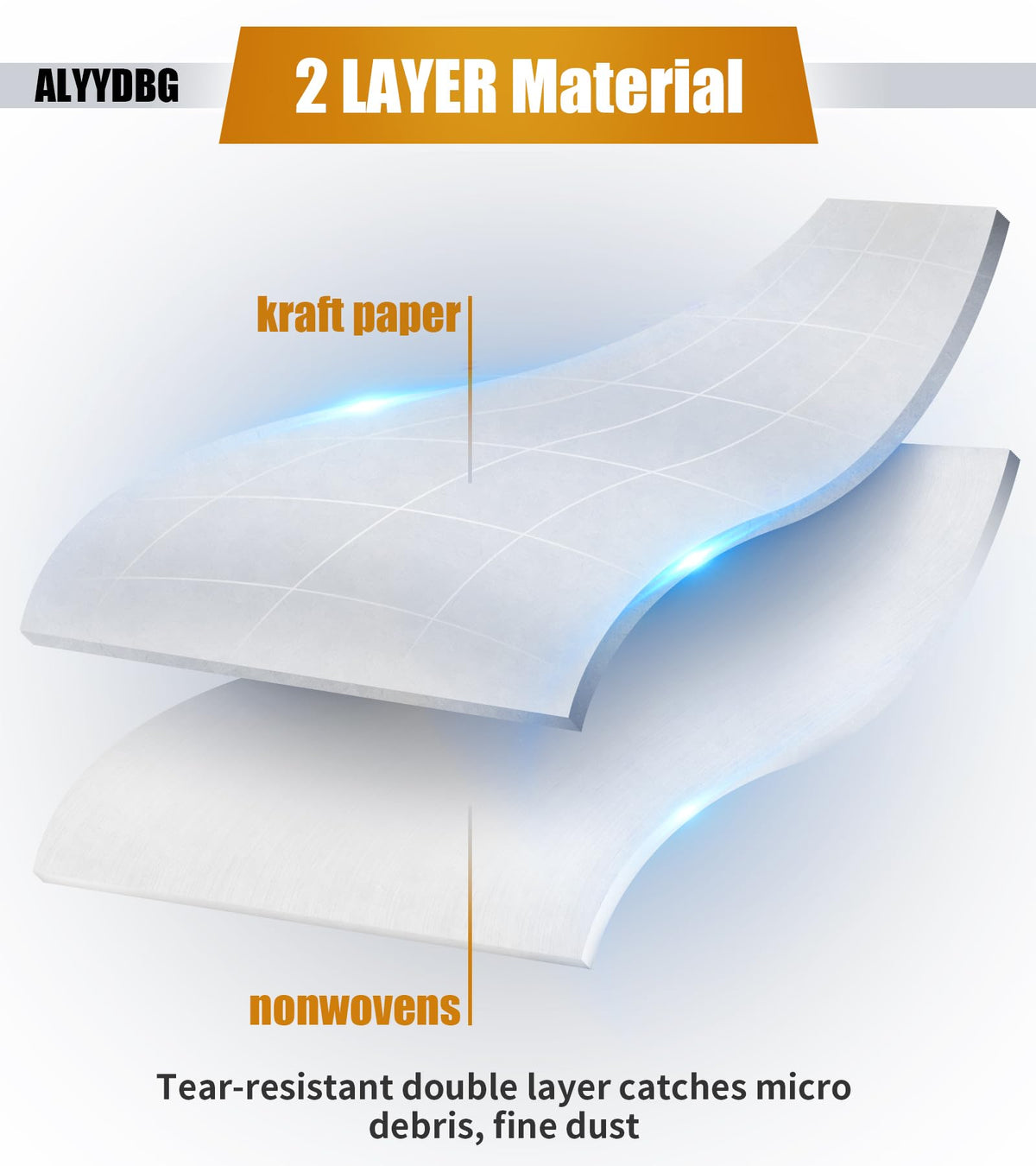 ALYYDBG Double-layer kraft and nonwoven material increases tear resistance.