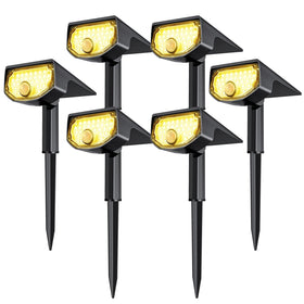 AloftSun six-pack solar motion lights front view for landscape lighting