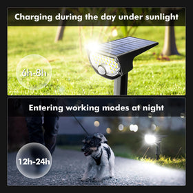 AloftSun long runtime solar lights use a high-efficiency panel for longer nights