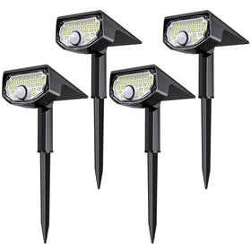 AloftSun solar motion sensor outdoor lights in a four-pack for yard illumination