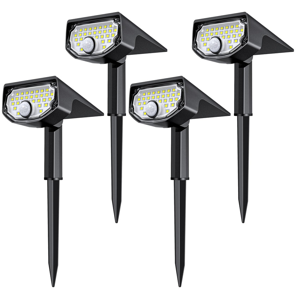 AloftSun solar motion sensor outdoor lights in a four-pack for yard illumination