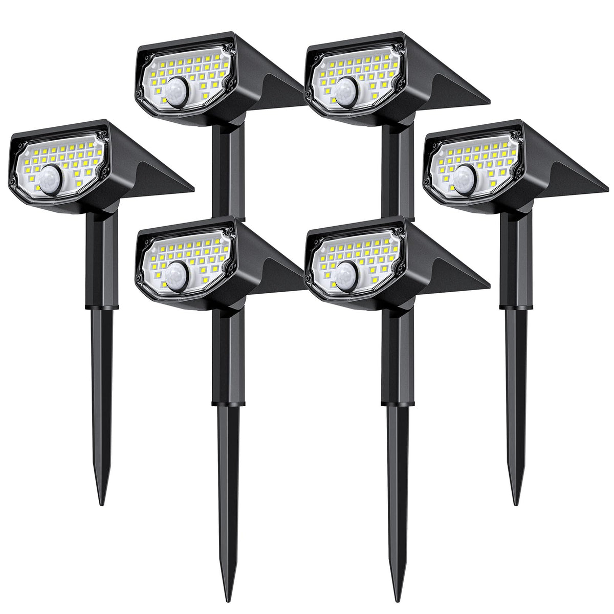 AloftSun solar motion sensor outdoor lights pack provides bright yard illumination at night
