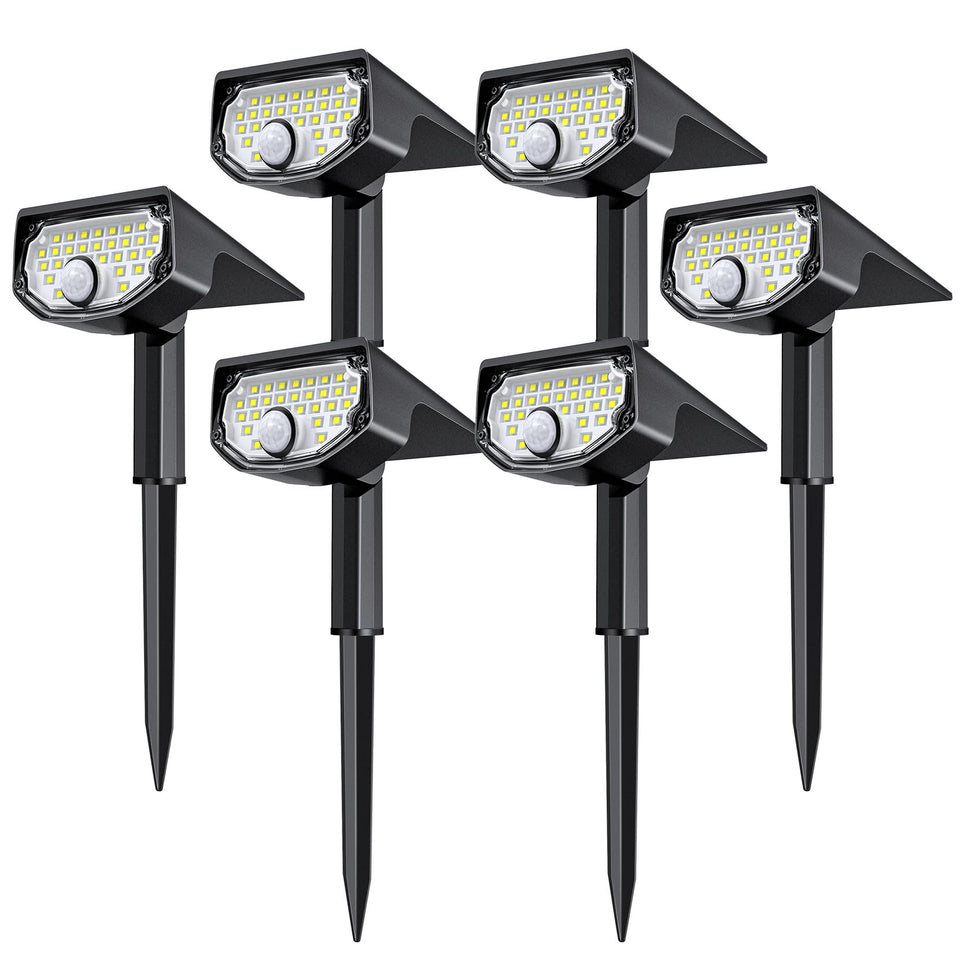 AloftSun solar motion sensor outdoor lights pack provides bright yard illumination at night