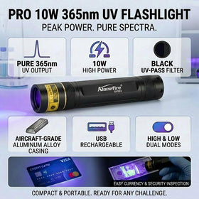 ALONEFIRE SV003 black filter lens emphasizes pure UV fluorescence clarity.