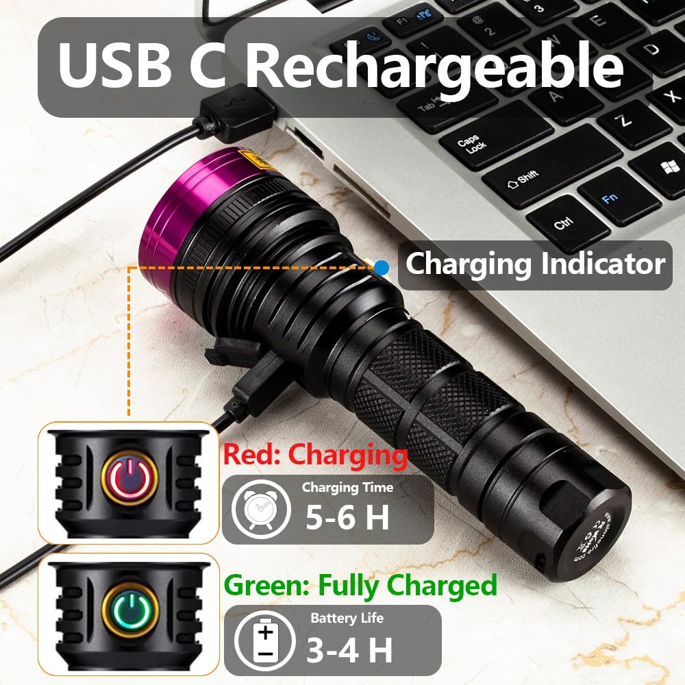USB-C charging indicator on the ALONEFIRE SV18 for quick status checks.