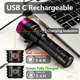 USB-C charging indicator on the ALONEFIRE SV18 for quick status checks.