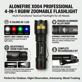 ALONEFIRE X004 red light preserves night vision for stealth tasks.
