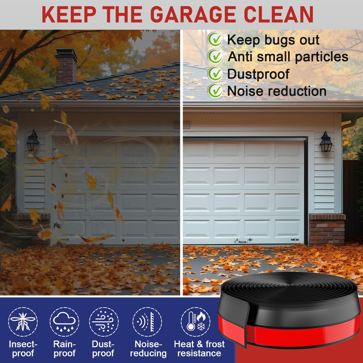 alophoty garage door seal side maintains tight seams against drafts
