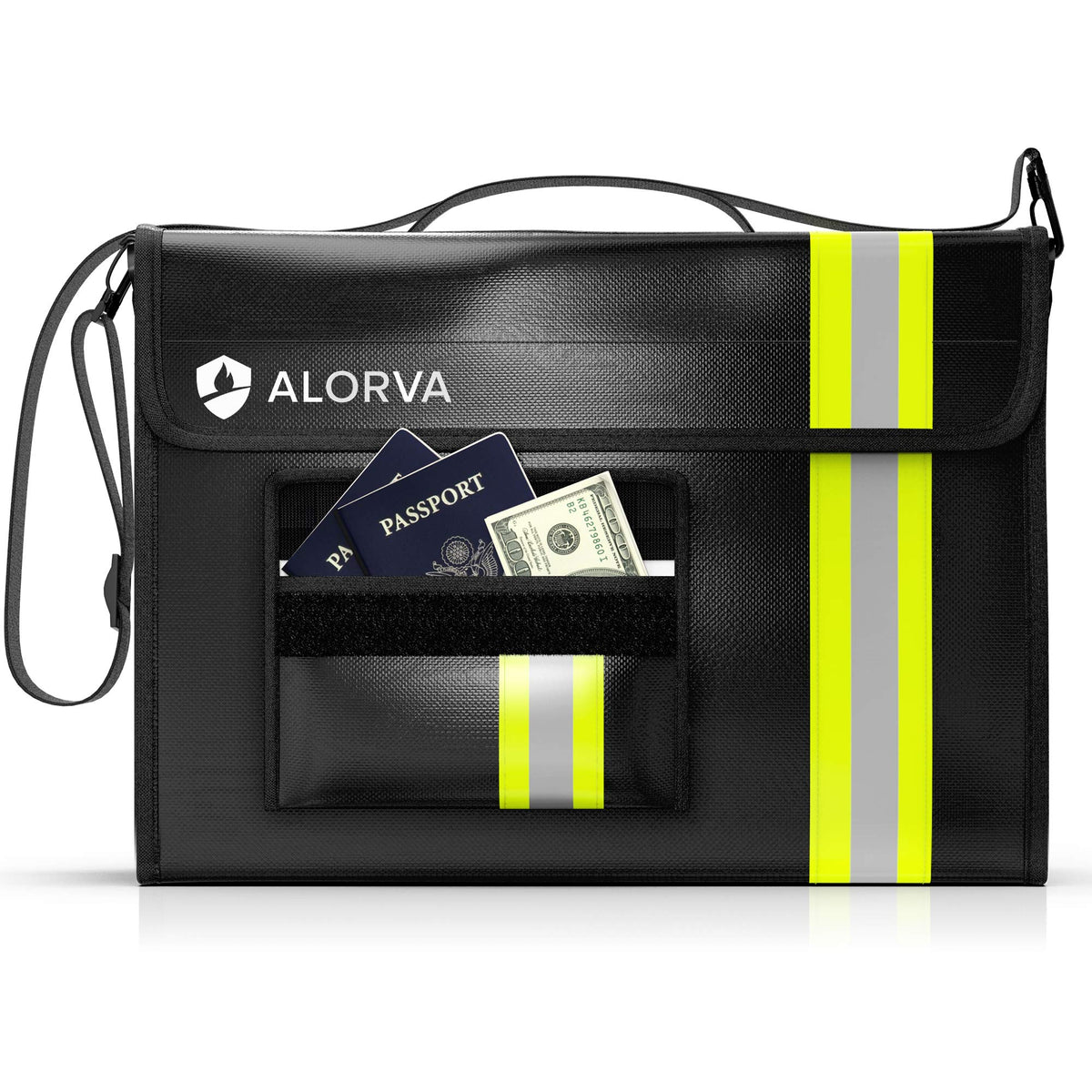 Alorva fireproof bag emergency grab handles for fast access.