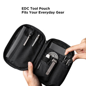 Inside view shows seven pockets for organized cables and small tools.