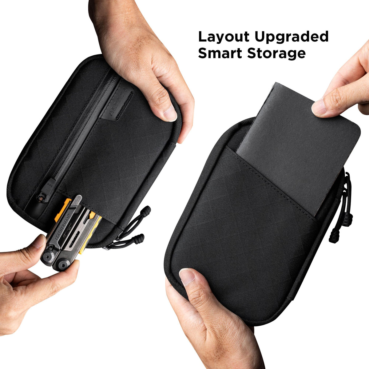 Zippered external compartment keeps cards and passport secure on travel.