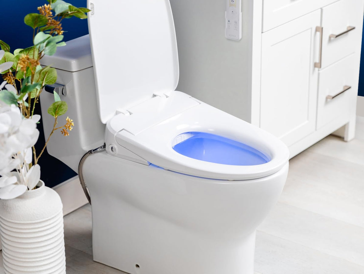 ALPHA BIDET iX Pure dryer image illustrates warm air drying after use.